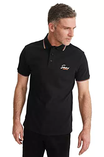 C&A Herren Poloshirt Baumwolle Kurzärmelig schwarz