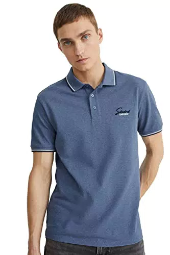 C&A Herren Poloshirt Polyester|Baumwolle Kurzärmelig blau X