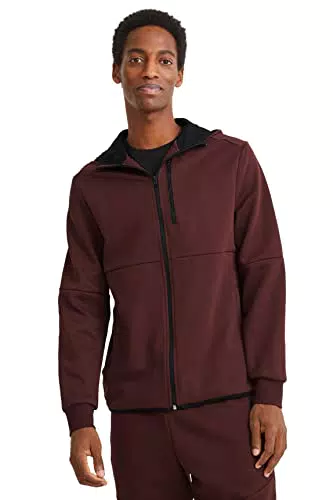 C&A Herren Strickjacke Cardigans Unifarben Regular Fit Dunkelbraun