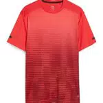 C&A Herren T-Shirt Kurzärmelig Rundhalsausschnitt Polyester Bedruckt rot