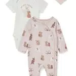 C&A Set Baby Mädchen Baumwolle Body Fit Bedruckt|Motivprint weiß/rosa 62