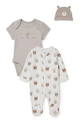 C&A Set Baby Unisex Baumwolle Body Fit Bedruckt|Unifarben|Motivprint grau 50