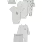 C&A Set Baby Unisex Baumwolle Body Fit Motivprint|Unifarben|Bedruckt hellgrau 62