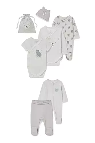 C&A Set Baby Unisex Baumwolle Body Fit Motivprint|Unifarben|Bedruckt hellgrau 62