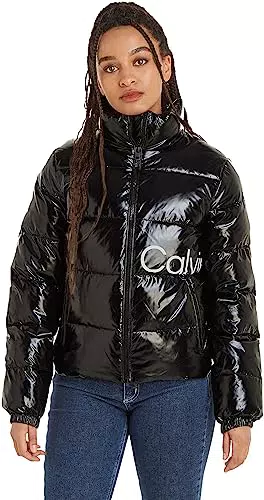 Calvin Klein Jeans Damen Jacke Shiny Short Fitted Winterjacke