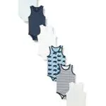 Care Body Baby Ärmellos, 6er Pack Deep Skye Blue, 50