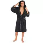 CelinaTex S-XXL Bademantel Kapuze Uni lang aufgesetzte Taschen Damen Herren Unisex warm Frottee Baumwolle OEKO-TEX Arizona