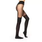 Cesarah Damen Strumpfhose im Overknee Look, 40 Den, Made in Europe