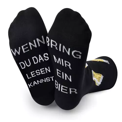cheap4uk Lustige Socken, Bier Socken Mit Spruch WENN DU DAS LESEN KANNST BRING MIR EIN BIER