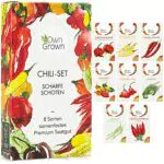 Chili Samen Set: 8 Sorten Chilisamen für Garten und Balkon Premium Chilisortiment Bunte und alte Chili Pflanzen Chili Set mit milden und scharfen Chilli Pflanzen Chili züchten mit OwnGrown