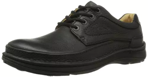 Clarks Herren Nature Three Derby, Schwarzes Leder