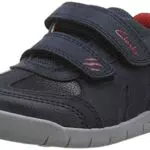 Clarks Jungen Rex Play T Sneaker, Navy/Red Lea