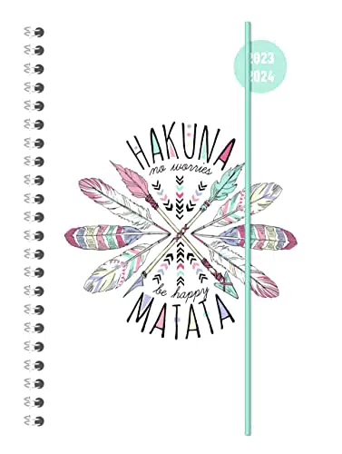 Collegetimer Hakuna Matata 2023/2024 - Schüler-Kalender A5 - Ringbindung - Weekly - 224 Seiten - Terminplaner - Alpha Edition