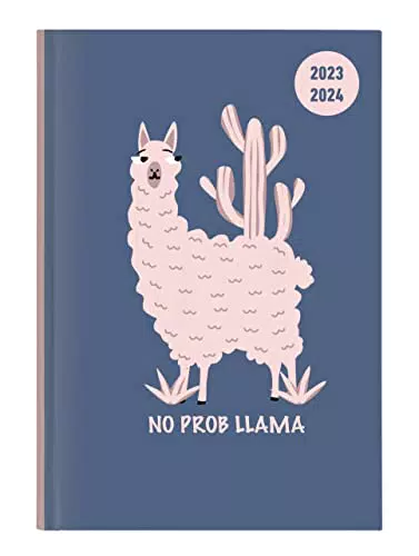 Collegetimer Llama 2023/2024 - Schüler-Kalender A5 - Lama - Day By Day - 352 Seiten - Terminplaner - Notizbuch - Alpha Edition