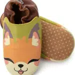 corimori Marken Echt-Leder Baby Krabbelschuhe, rutschfest | Lauflernschuhe Lederschuhe Barfußschuhe | Faye der Fuchs