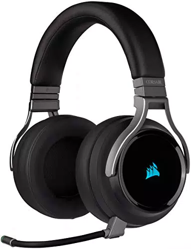 CORSAIR VIRTUOSO RGB WIRELESS High-Fidelity Gaming Headset - 7.1 Surround Sound - Abnehmbares Omnidirektionales Mikrofon - iCUE-Kompatibel - PC