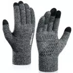 coskefy Handschuhe Herren Damen Winter Fleece Stretch Strickhandschuhe Touchscreen Handschuhe Wolle Warm Bequem Laufhandschuhe Geburtstag Sport Fahrrad Reiten Camping Wandern Arbeit