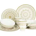 CreaTable, 23597, Serie Mandla Gold Weiss, 8-teiliges Geschirrset