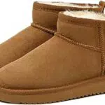 cutecool Mini-Stiefel für Frauen, Klassische Mini-Stiefelette mit Fell gefüttert