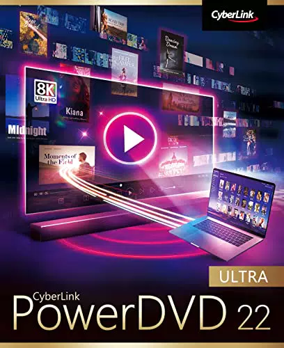 CyberLink PowerDVD 22 Ultra / Preisgekrönter Media Player für Blu-ray/DVD-Disc und professionelle Medienwiedergabe und -verwaltung / Wiedergabe praktisch aller Dateiformate / Windows 10/11
