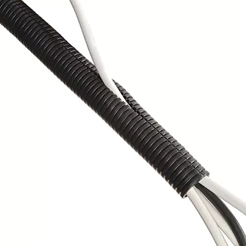 D-Line CTT1.1B Schwarzer Kabelschlauch, Flexibles Kabelrohr zur Kabelorganisation - 32mm Außendurchmesser - Länge 1