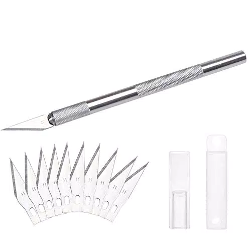DealKits Skalpell Set, inkl. 10x SK5 Ersatzklingen und Schutzkappe