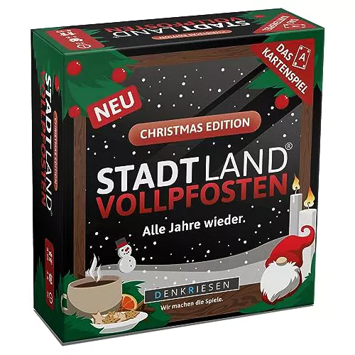 DENKRIESEN - Stadt Land VOLLPFOSTEN - Das Kartenspiel - Christmas Edition - Alle Jahre Wieder. - Stadt-Land-Fluss Familienspiel