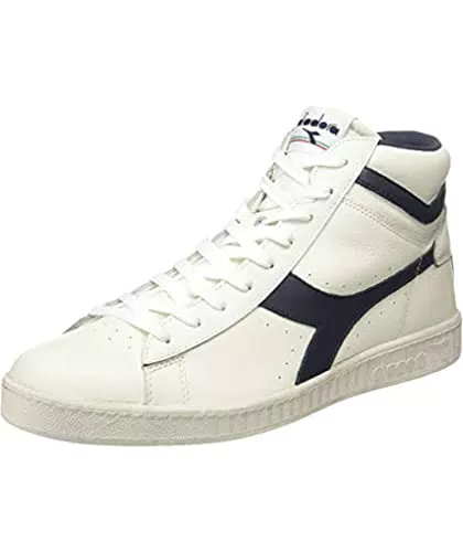 Diadora Unisex Game L High Waxed Hohe Sneaker, Weiß White Fogliame