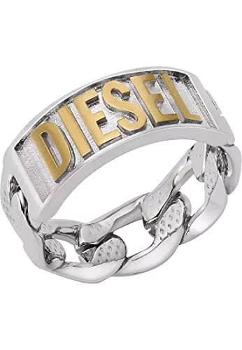 Diesel Ring Für Männer Ring, Breite: 8.7mm Silber Edelstahl Ring