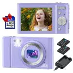 Digitalkamera, Duluvulu 4K UHD 48MP Mini Fotokamera mit 32GB Speicherkarte Kompaktkamera Wiederaufladbare 16X Digitalzoom