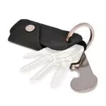 DONBOLSO Colt I Schlüsseletui mit Einkaufswagenlöser I Leder Etui für 1-6 Schlüssel Schlüsselring I Schwarz