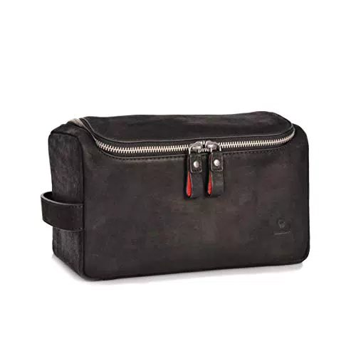 DONBOLSO Kulturbeutel Helsinki I Kosmetiktasche zum Aufhängen für Damen und Herren I Kulturtasche aus Leder