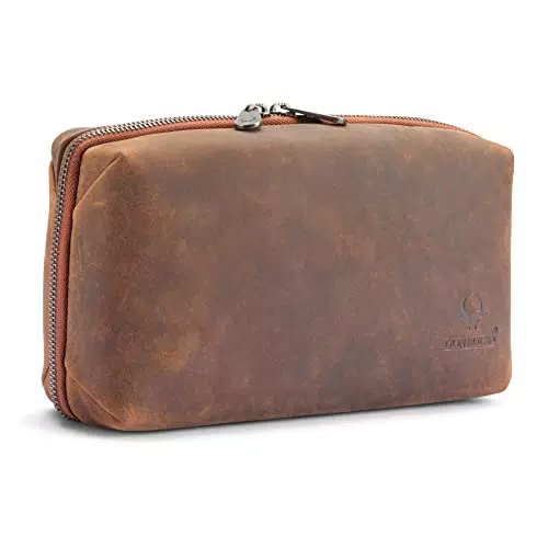 DONBOLSO Tech Pouch Chicago I Organizertasche handgefertigt aus Premium Leder I Zubehörtasche für Elektronik I Kabeltasche für Reisen
