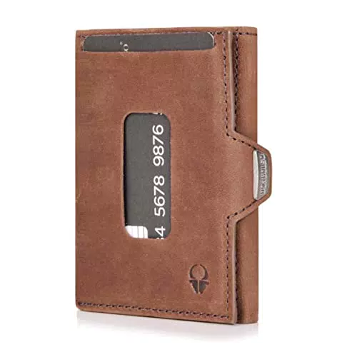 DONBOLSO Wallet XS Kartenetui mit Münzfach - EC-Karten- & Slim Wallet mit RFID-Schutz - Leder Geldbörse für Herren & Damen - Mini Portemonnaie
