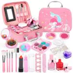 Dreamon Kinderschminke mädchen, Waschbar Make up Spielzeug für Mädchen Kinder Nagellacke mit Koffer Geschenke Spielzeug 3 4 5 6 7 8 Jahre Mädchen