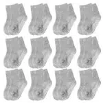 Durio Baby Socken Stoppersocken Kinder - 12 Paar ABS Socken Kinder für Kleinkind Jungen Mädchen Antirutschsocken Rutschfeste Socken 12 Paare Grau 0-6 Monate