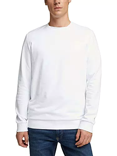 edc by ESPRIT Herren Sweatshirt 990cc2j301, 100/White