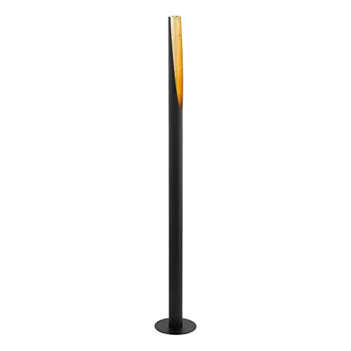 EGLO Stehlampe Barbotto, Eck Standleuchte, Stablampe aus Metall in Schwarz und Gold