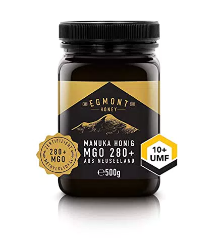 Egmont Honey Manuka Honig 280+ MGO 10+ UMF 500g |zertifizierter MGO und UMF Gehalt |roh und 100% natürlich