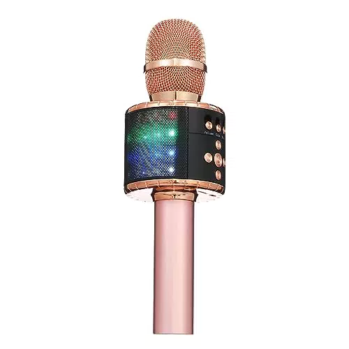 ELECTRIC GIANT Bluetooth Mikrofon Karaoke, kabelloses LED-Karaoke-Mikrofon mit SD/TF-Karte
