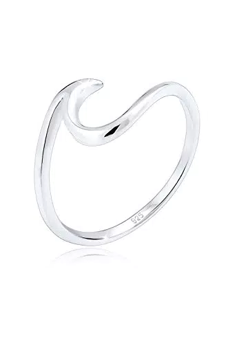 Elli Ring Damen Welle Strand Maritim in 925 Sterling Silber