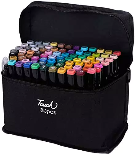 ELOKI 80 Farben Art Marker, Ultrafeiner Pastellstift mit Zwei Spitzen