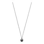 Emporio Armani Halskette Für Männer, Länge: 525mm; Größe Anhänger: 10X10mm Gunmetal Edelstahl Halskette