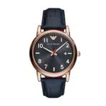 Emporio Armani Herrenuhr 3-Zeiger-Werk Datum Edelstahl roségoldfarben