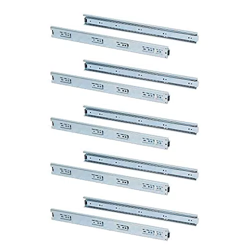 Emuca 3043605 Set Schubladenführungen, vollauszug mit Rollen 45 x 500 mm