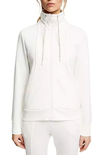 ESPRIT Sports Damen OCS Sweat Cardigan Sweatjacke, Off White