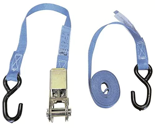 Eurofarm 3762 Zurrgurt zweiteilig 4 m mit Ratsche, m. PVC S-Haken 800 kg