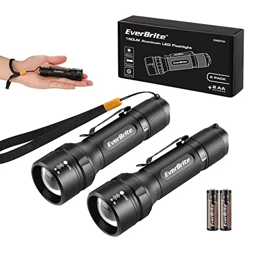 EverBrite Mini LED Taschenlampe 2 Stück superhell Zoombar