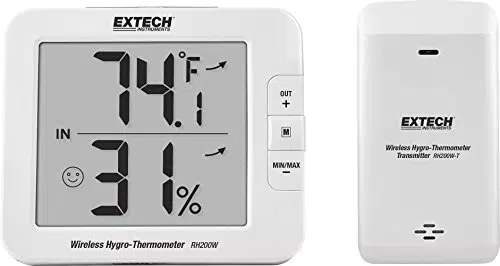 Extech RH200W Drahtloses Hygro-Thermometer für den Innen- und Außenbereich