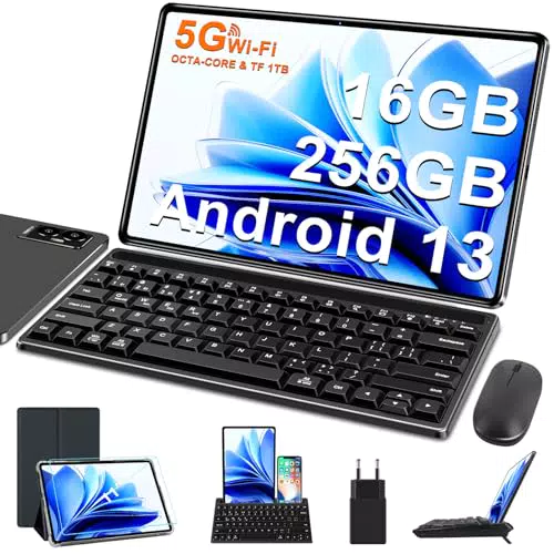 FACETEL Tablet 11 Zoll Android 13 Tablet mit 5G WiFi GMS - Zertifizierung Octa-Core Tablet PC mit 16GB RAM + 256GB ROM TF 1TB